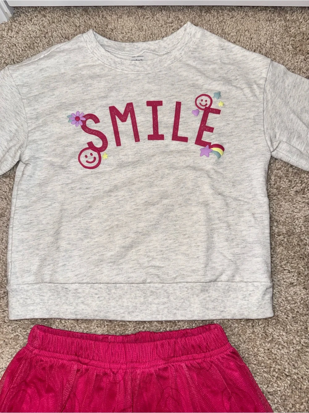 Carter’s Smile Sweatshirt & Pink Tulle Skirt Set | Girls 5T
